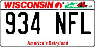 WI license plate 934NFL