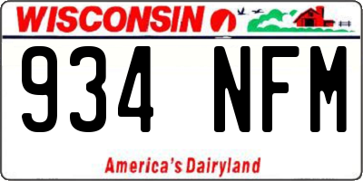 WI license plate 934NFM