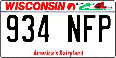 WI license plate 934NFP
