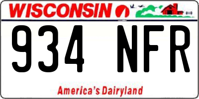WI license plate 934NFR