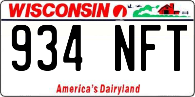 WI license plate 934NFT