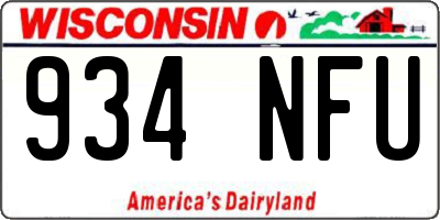 WI license plate 934NFU