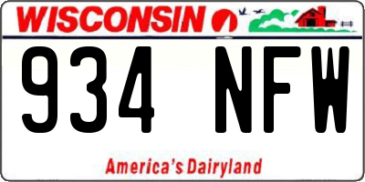 WI license plate 934NFW