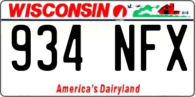 WI license plate 934NFX