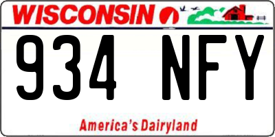 WI license plate 934NFY