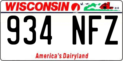 WI license plate 934NFZ