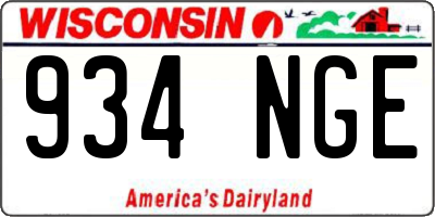 WI license plate 934NGE