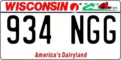 WI license plate 934NGG