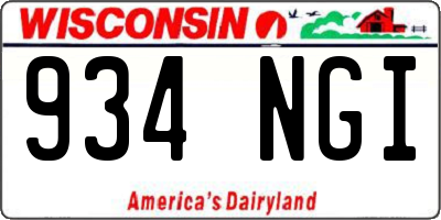 WI license plate 934NGI