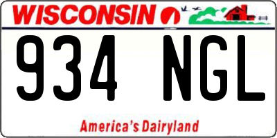 WI license plate 934NGL