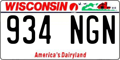 WI license plate 934NGN