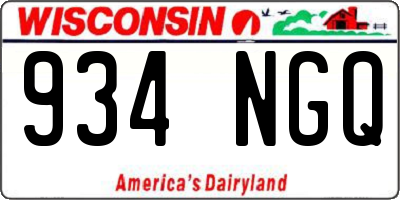 WI license plate 934NGQ