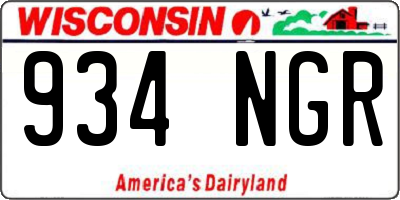 WI license plate 934NGR