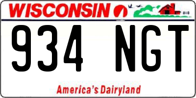 WI license plate 934NGT