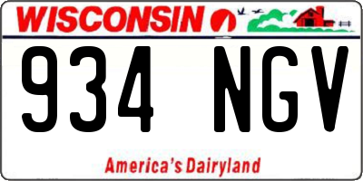 WI license plate 934NGV