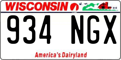 WI license plate 934NGX