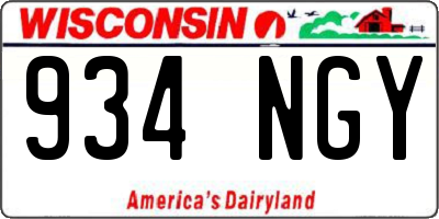 WI license plate 934NGY