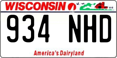 WI license plate 934NHD