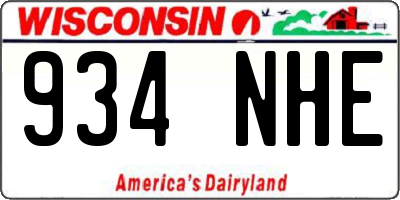 WI license plate 934NHE