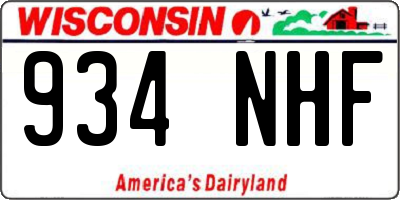 WI license plate 934NHF