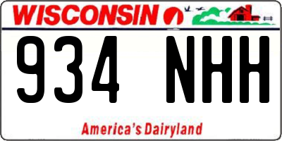 WI license plate 934NHH
