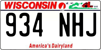 WI license plate 934NHJ