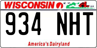 WI license plate 934NHT