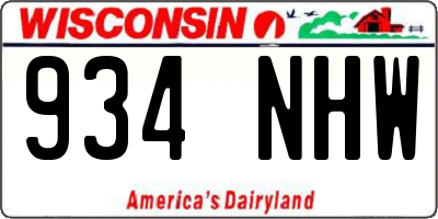 WI license plate 934NHW