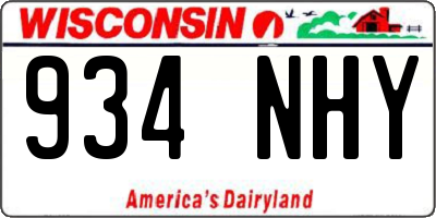 WI license plate 934NHY