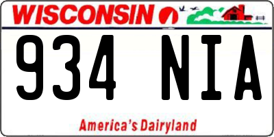 WI license plate 934NIA