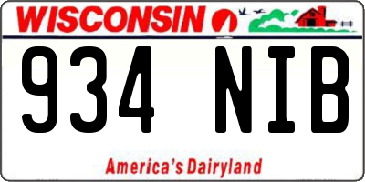 WI license plate 934NIB