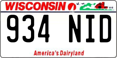 WI license plate 934NID
