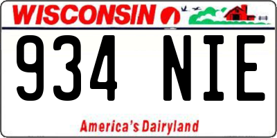 WI license plate 934NIE