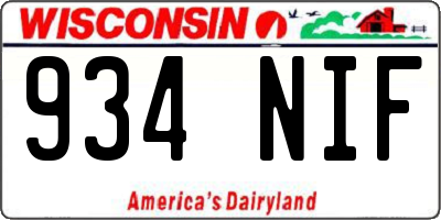 WI license plate 934NIF