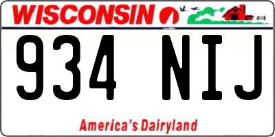 WI license plate 934NIJ