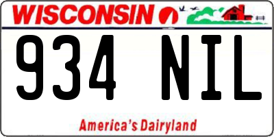 WI license plate 934NIL