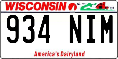 WI license plate 934NIM