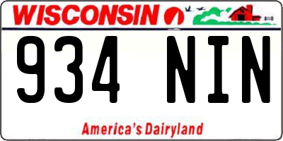 WI license plate 934NIN