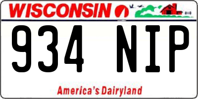 WI license plate 934NIP