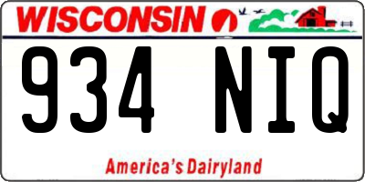 WI license plate 934NIQ