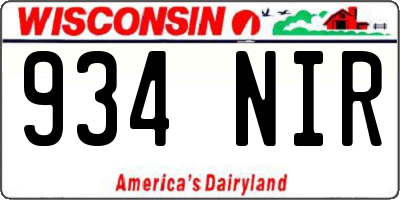 WI license plate 934NIR