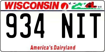 WI license plate 934NIT