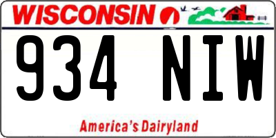 WI license plate 934NIW