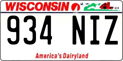 WI license plate 934NIZ