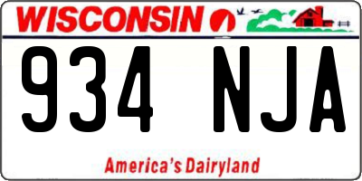 WI license plate 934NJA