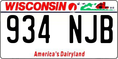 WI license plate 934NJB