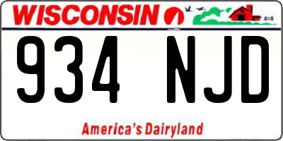 WI license plate 934NJD