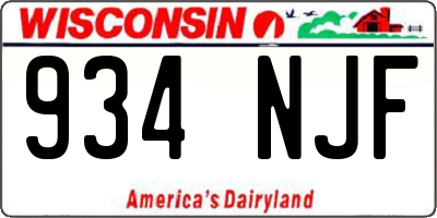 WI license plate 934NJF
