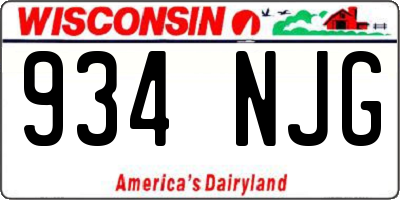 WI license plate 934NJG