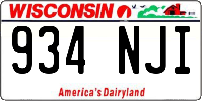 WI license plate 934NJI